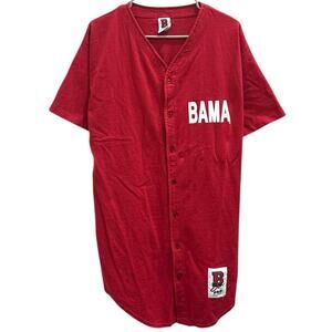 B Pro Classic VTG 90s Red Alabama BAMA Single-Stitch Baseball Jersey Shirt Large